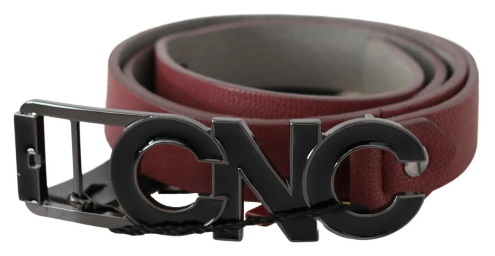 Costume National Women's Elegant Maroon Leather Fashion Belt