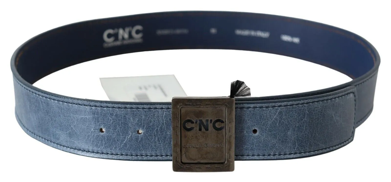 Costume National Women's Elegant Blue Leather Fashion Belt