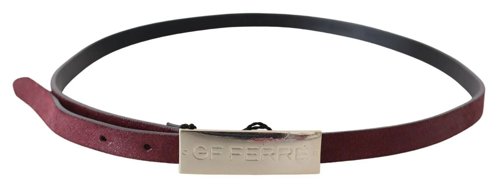GF Ferre Women's Elegant Maroon Leather Fashion Belt