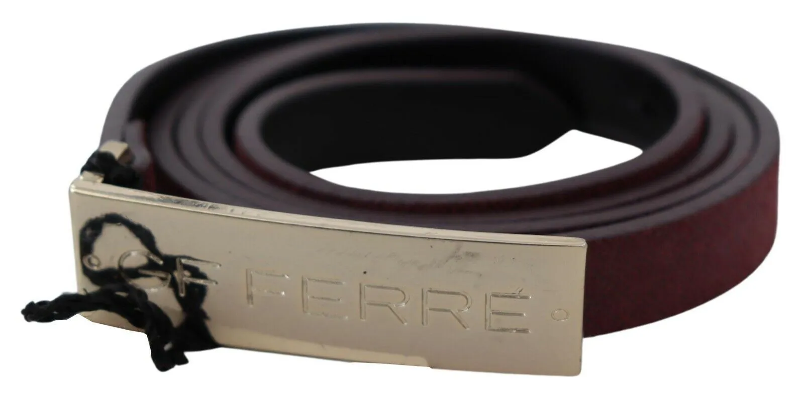 GF Ferre Women's Elegant Maroon Leather Fashion Belt