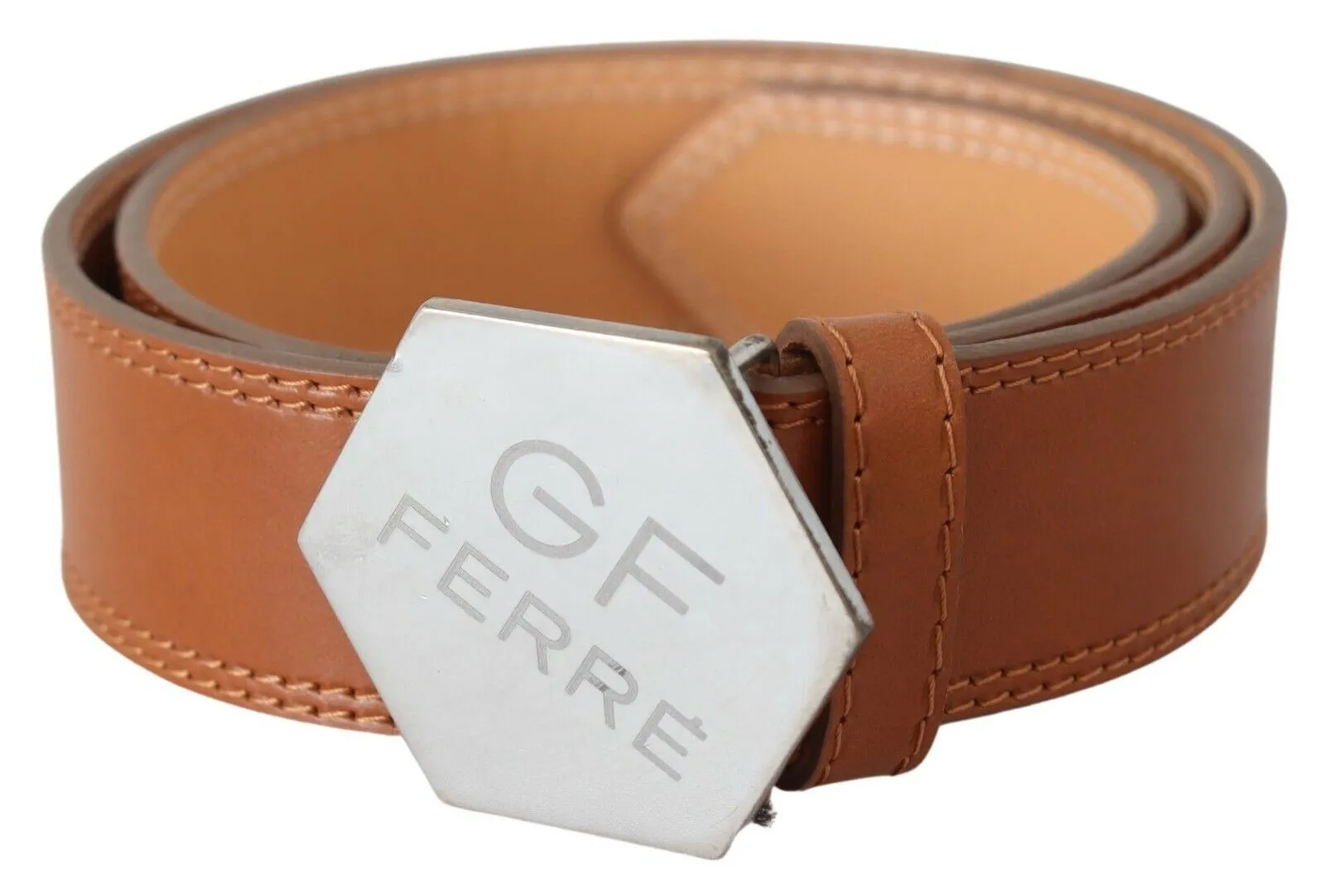 GF Ferre Women's Elegant Brown Leather Adjustable Belt