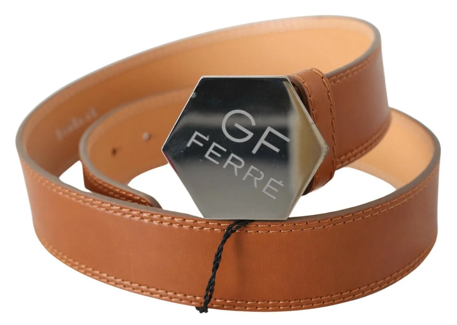 GF Ferre Women's Elegant Brown Leather Adjustable Belt