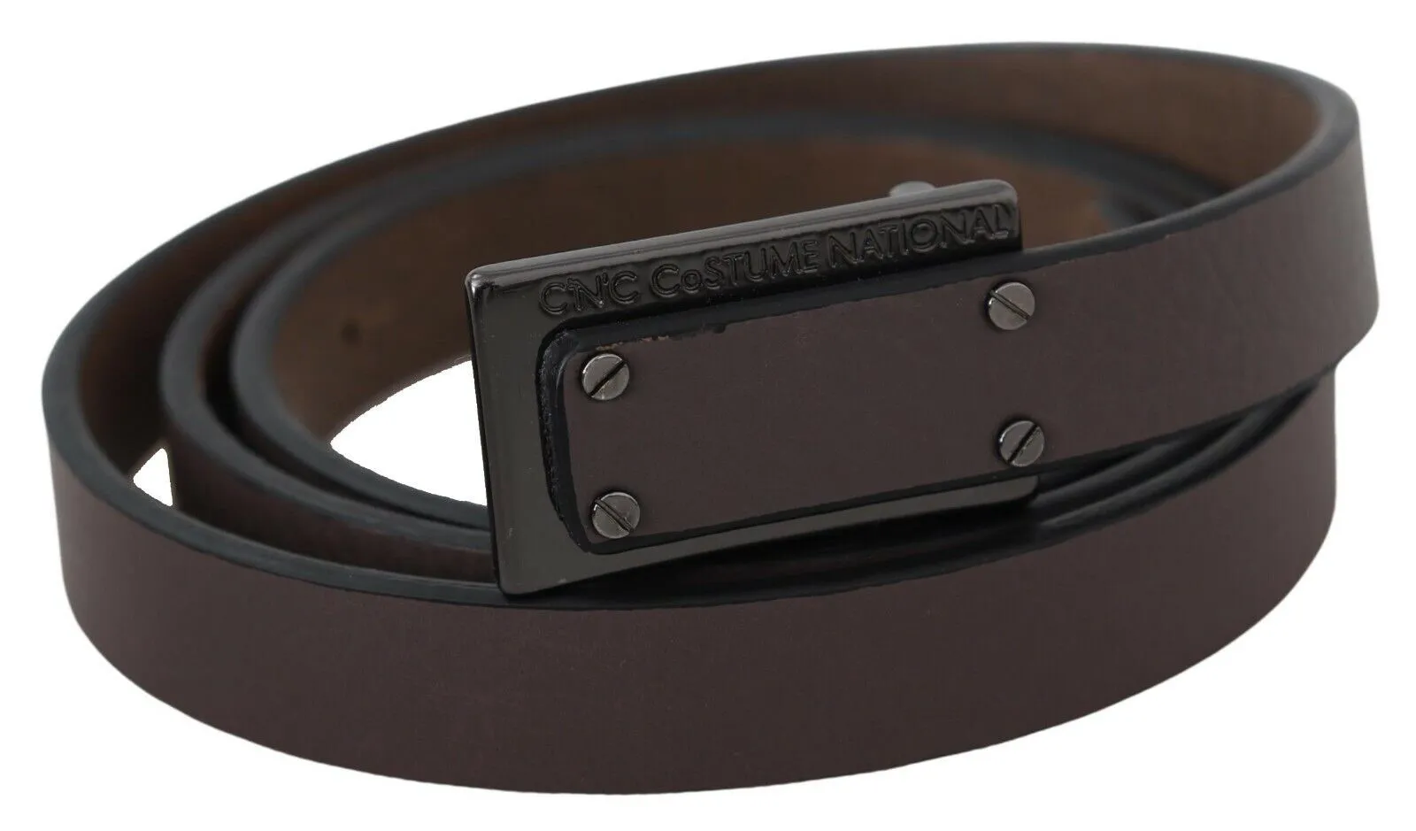 Costume National Women's Elegant Brown Leather Fashion Belt