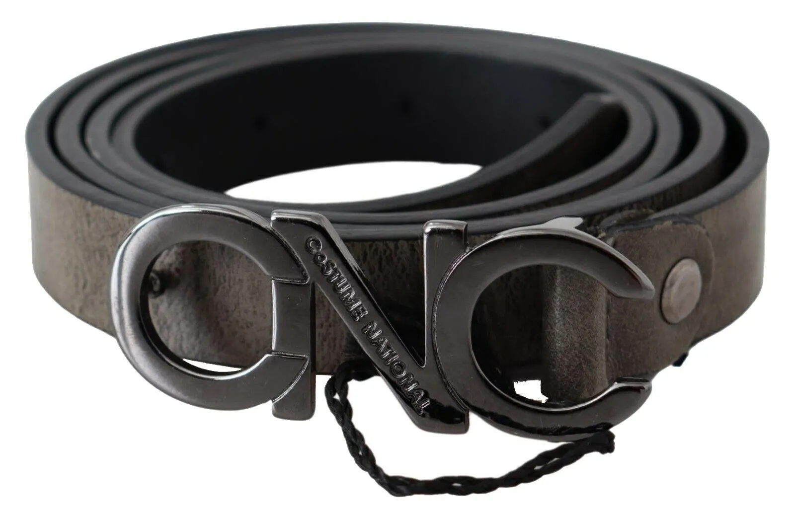 Costume National Women's Elegant Dark Brown Leather Belt