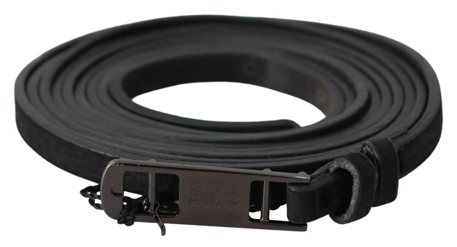 Costume National Women's Elegant Black Leather Adjustable Belt