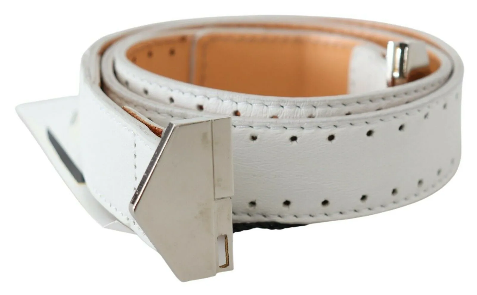 GF Ferre Women's Elegant White Leather Fashion Belt