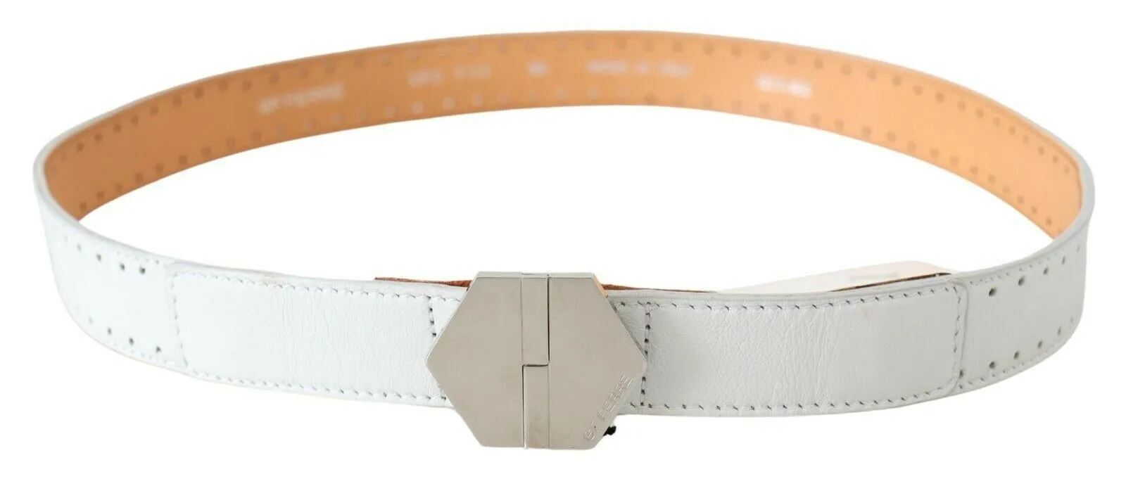 GF Ferre Women's Elegant White Leather Fashion Belt