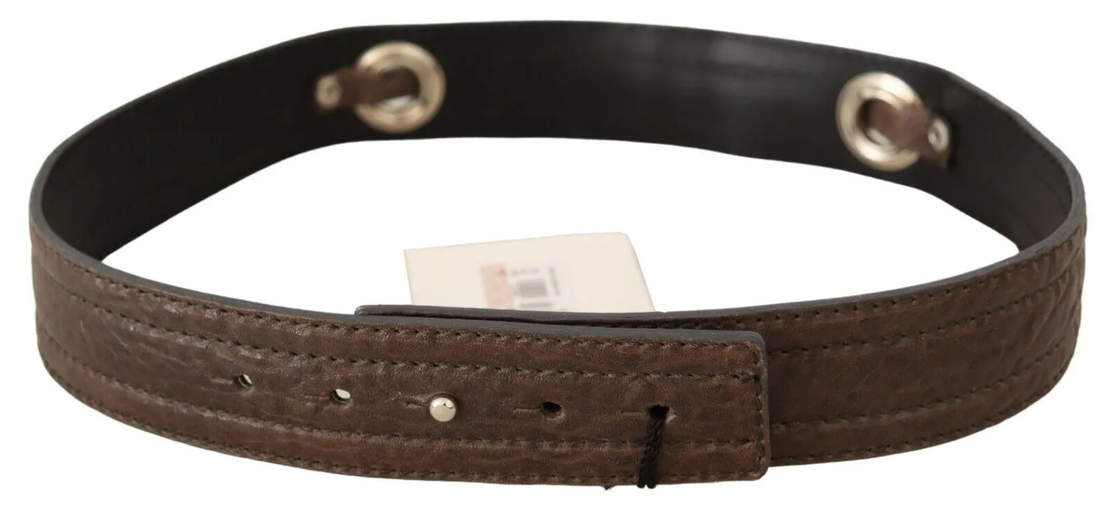Costume National Women's Elegant Brown Leather Fashion Belt