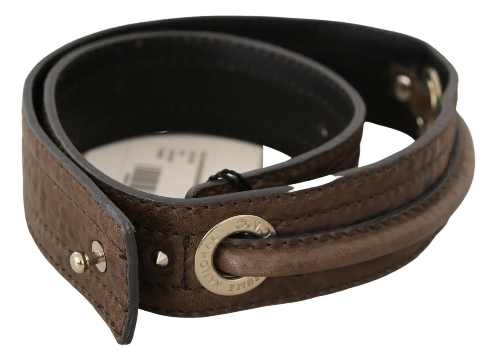 Costume National Women's Elegant Brown Leather Fashion Belt