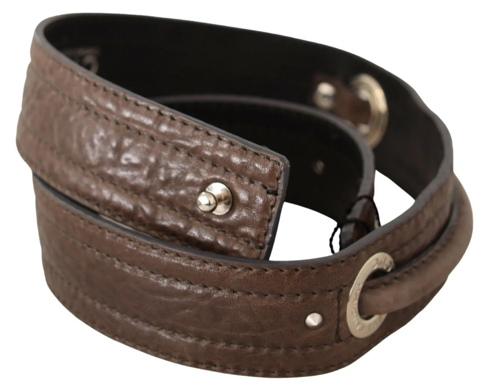 Costume National Women's Elegant Brown Leather Fashion Belt