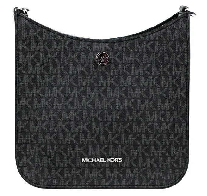 Michael Kors Women's Briley Small Messenger Crossbody Handbag Black Signature