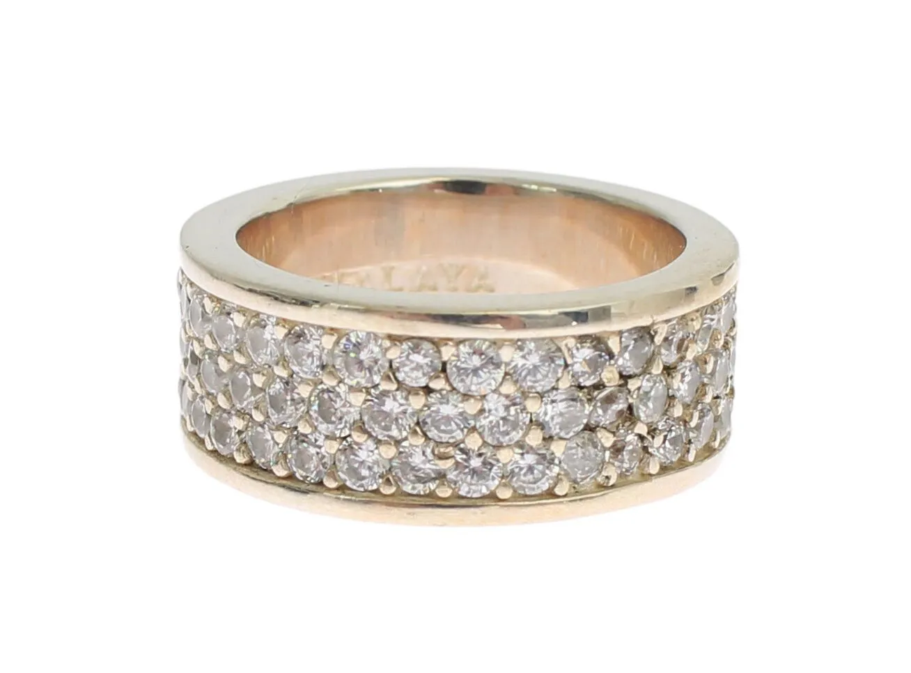 Nialaya Women's Glamorous Silver CZ Crystal Embellished Ring