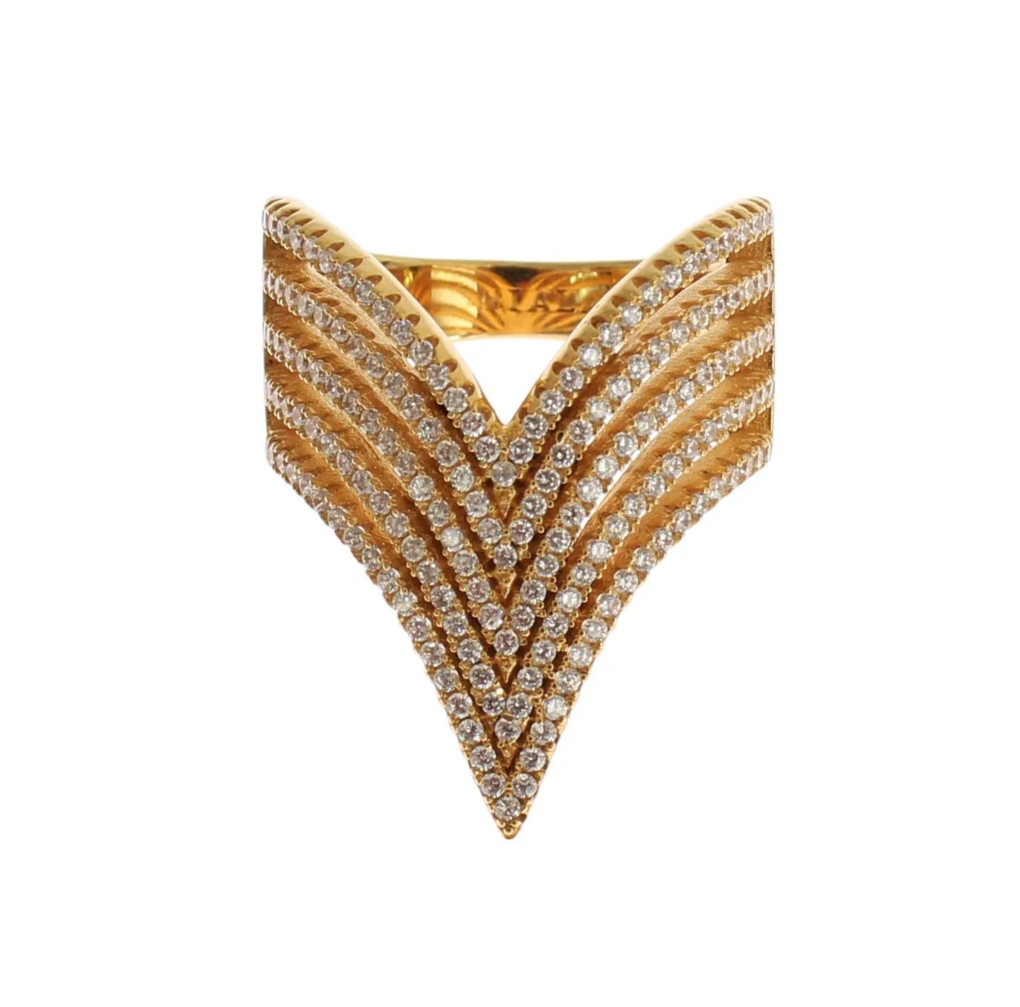 Nialaya Women's Glamorous Gold Plated Crystal Ring