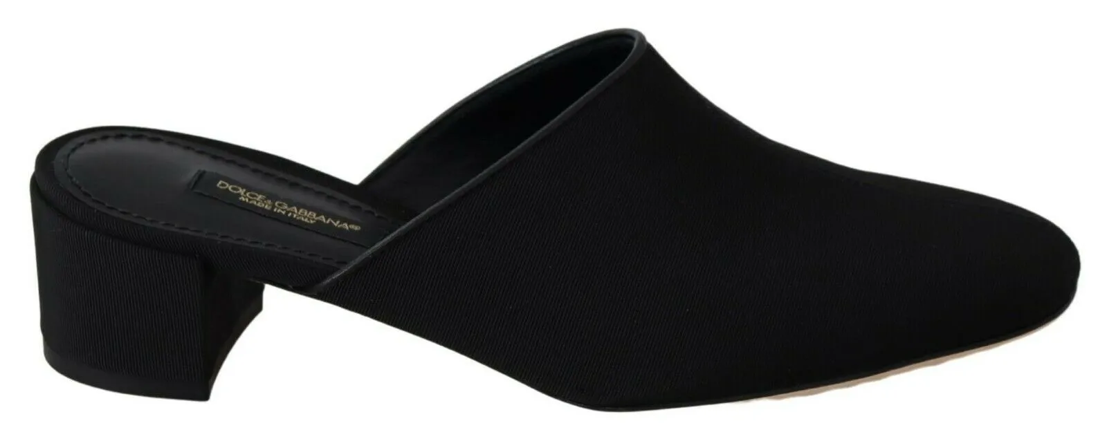 Dolce & Gabbana Women's Chic Black Grosgrain Slide Sandals