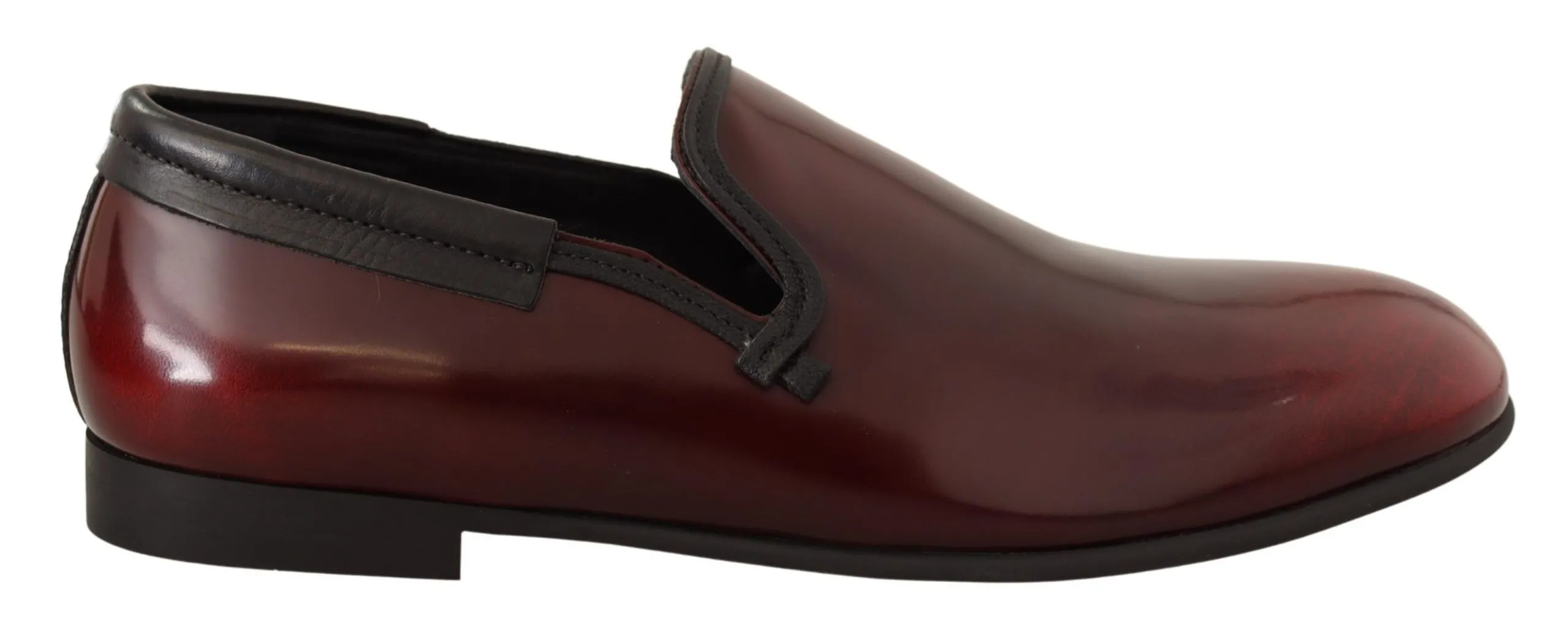 Dolce & Gabbana Men's Elegant Bordeaux Leather Loafers