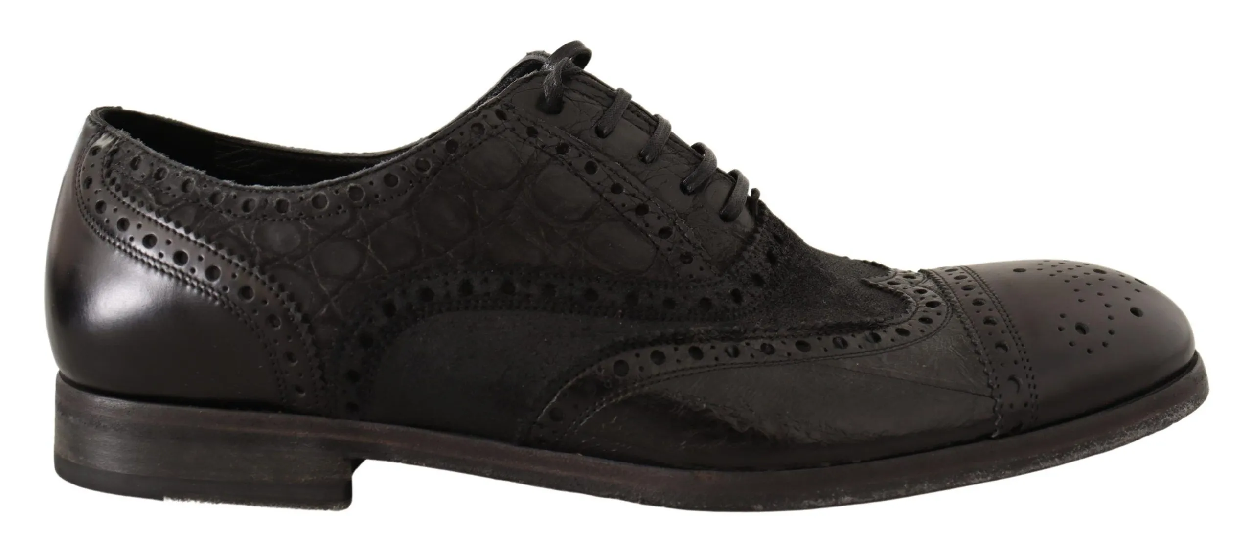 Dolce & Gabbana Men's Exotic Leather Brogue Derby Dress Shoes
