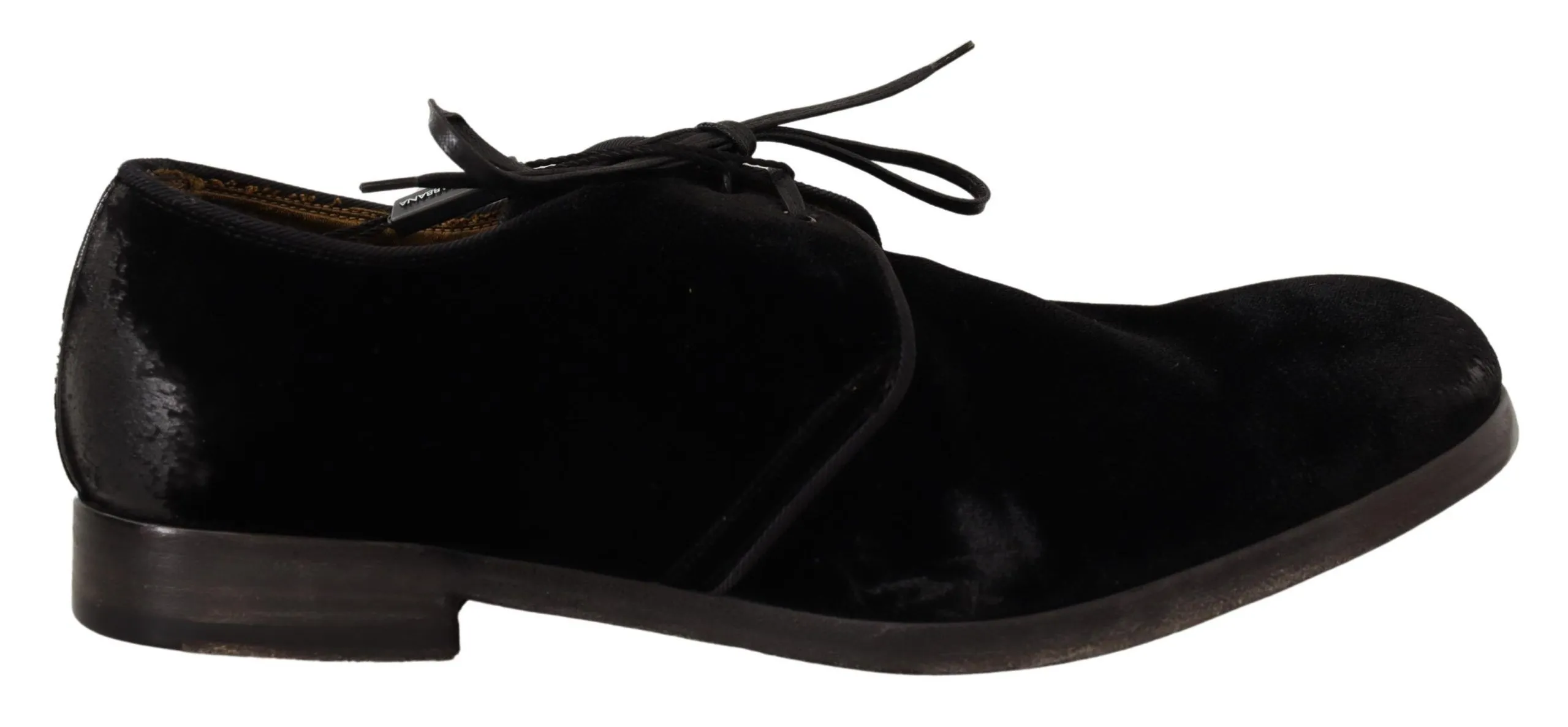 Dolce & Gabbana Men's Elegant Black Velvet Derby Shoes