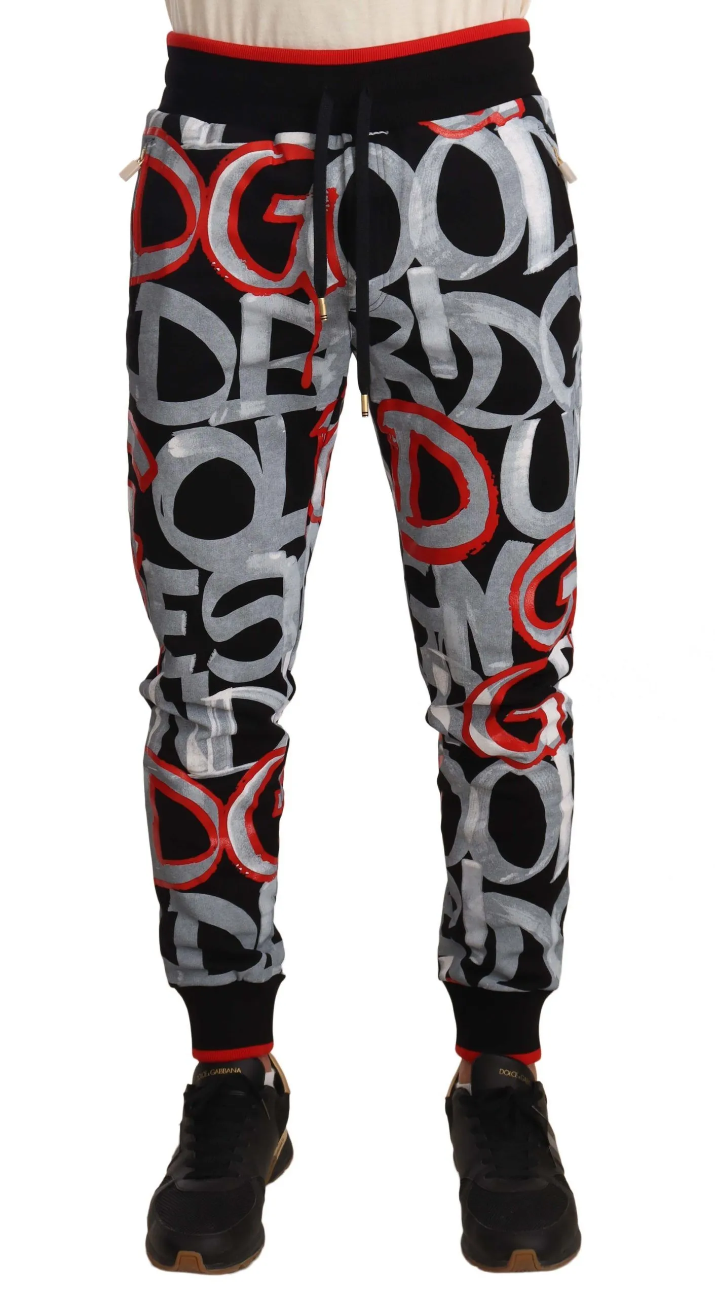 Dolce & Gabbana Men's Sleek Multicolor Detail Joggers for Men