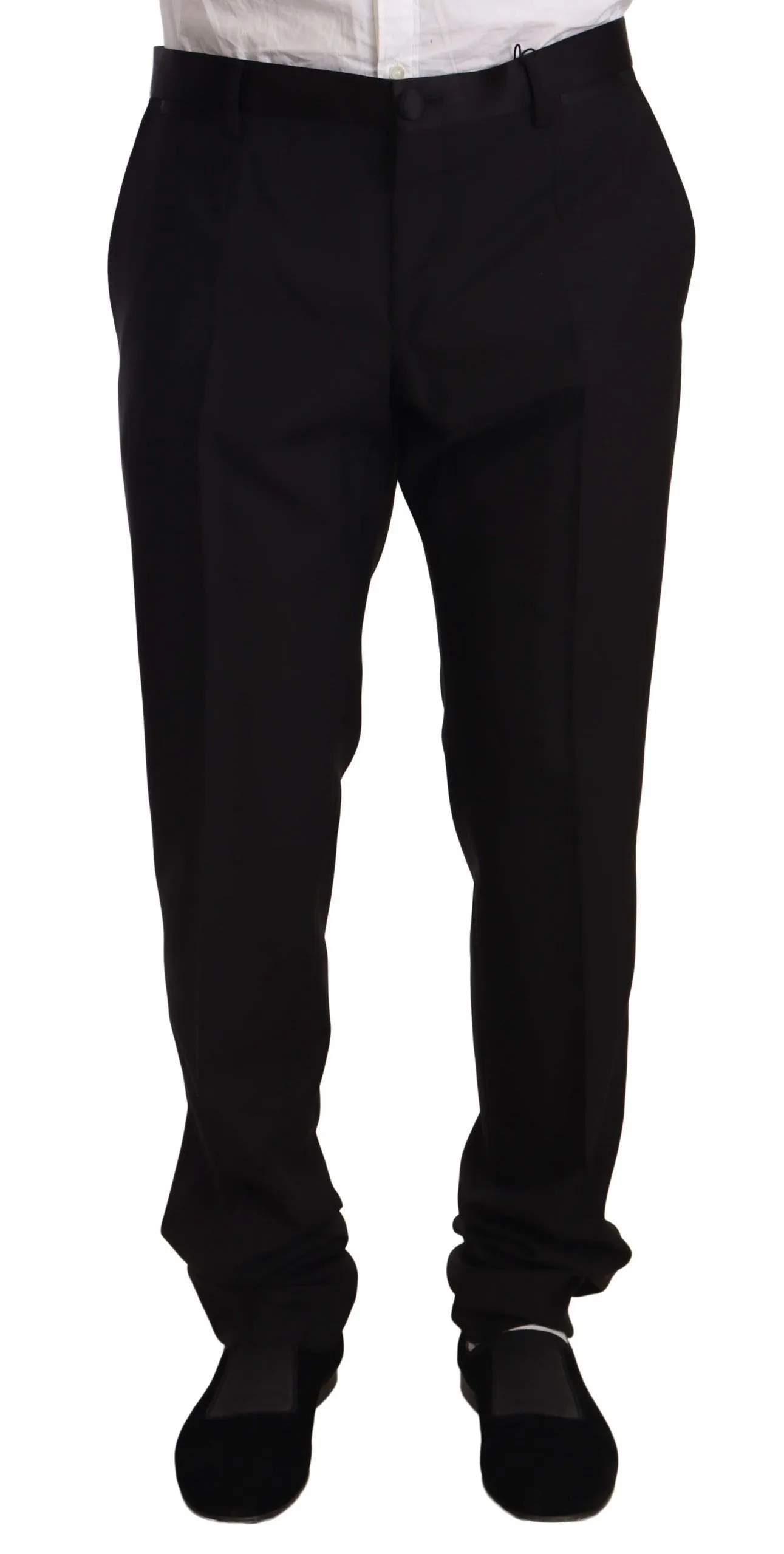 Dolce & Gabbana Men's Elegant Black Skinny Tuxedo Trousers