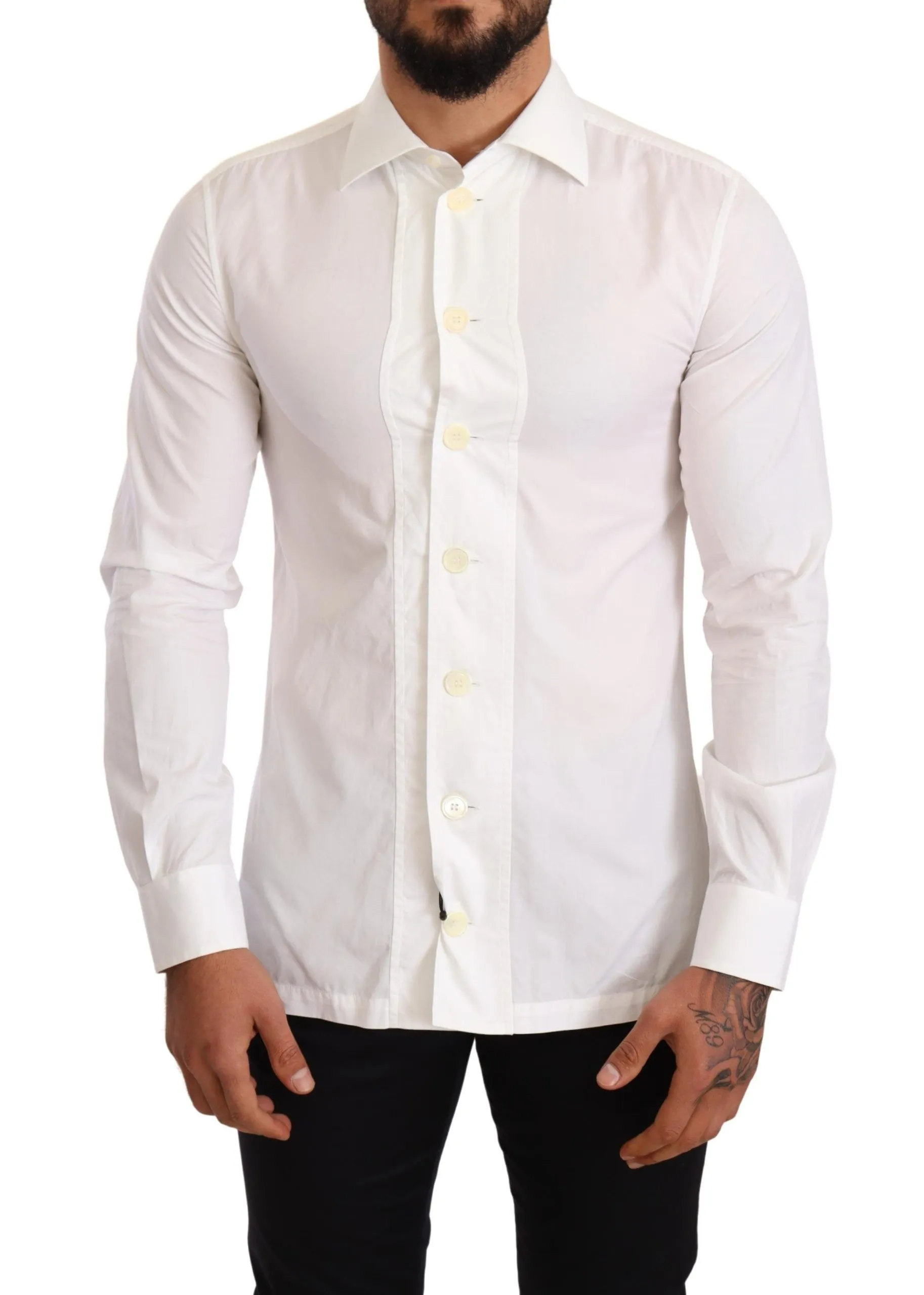 Dolce & Gabbana Men's Elegant White Slim Fit Dress Shirt