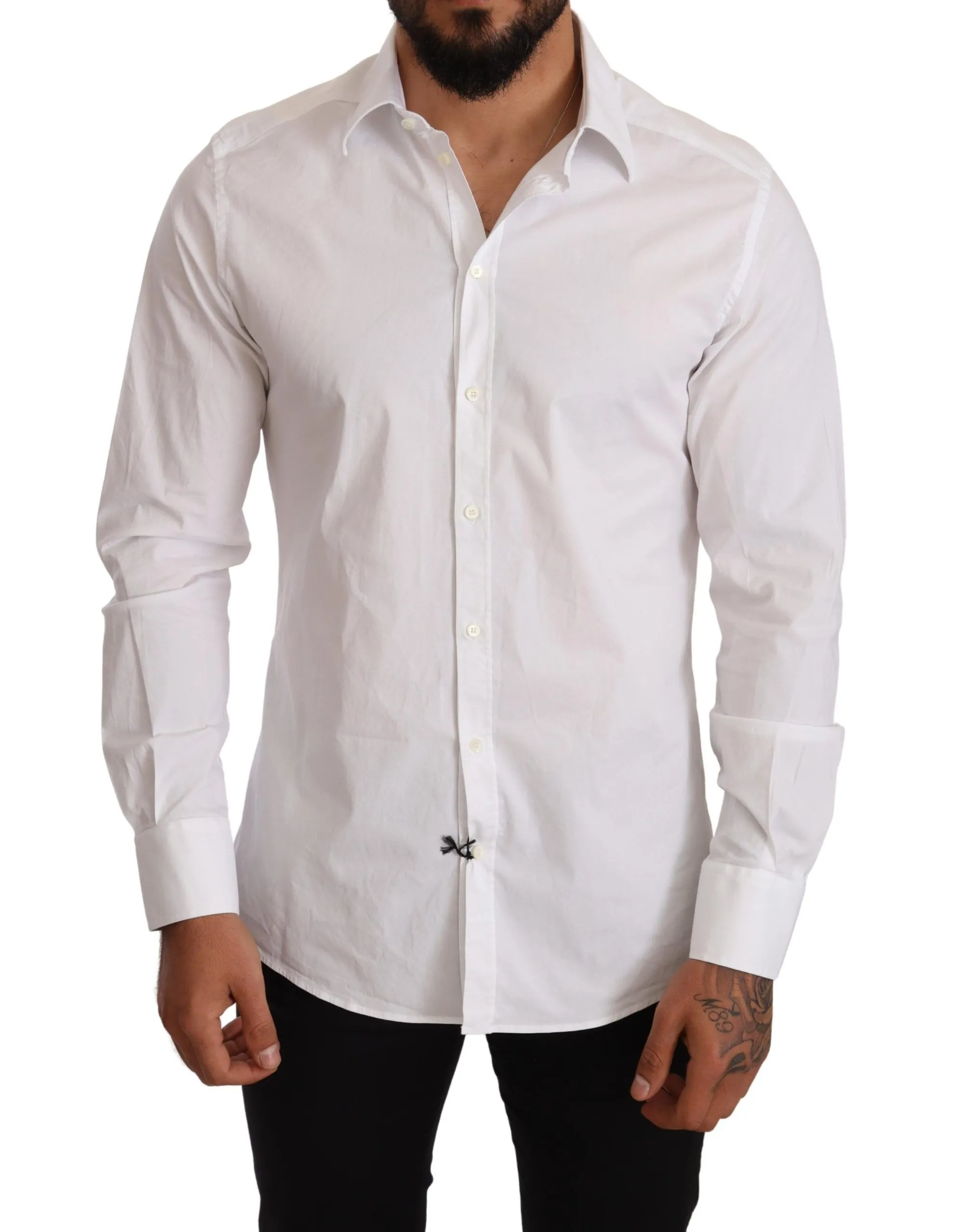 Dolce & Gabbana Men's Elegant Slim Fit White Dress Shirt