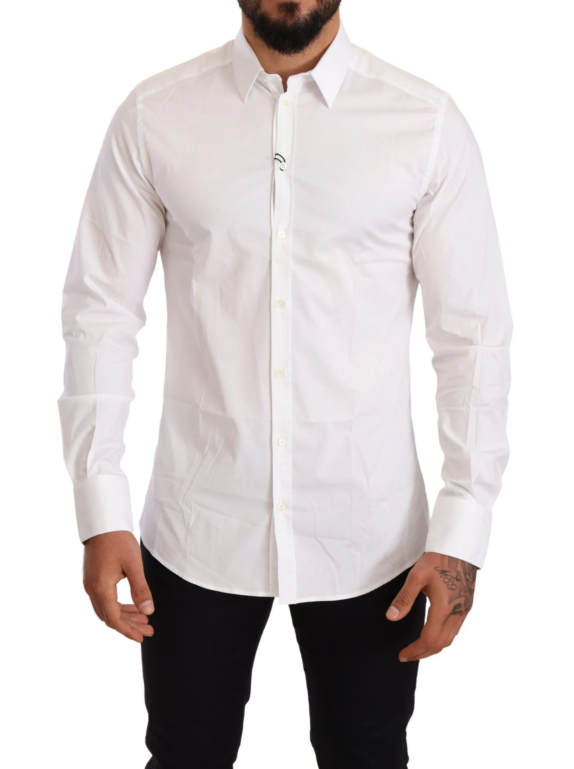 Dolce & Gabbana Men's Elegant White Slim Fit Dress Shirt