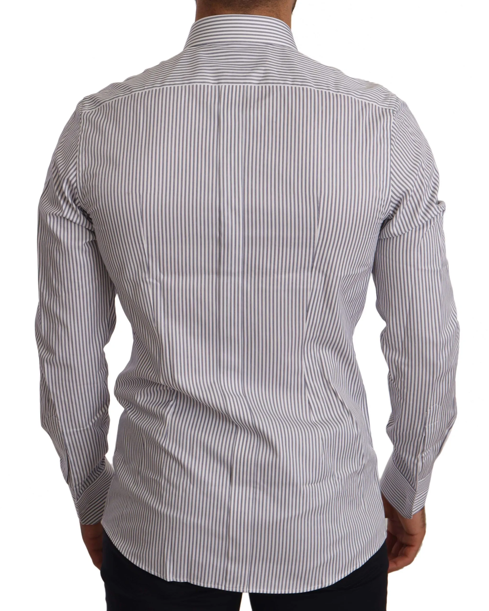 Dolce & Gabbana Men's Elegant Slim Fit Striped Cotton Shirt