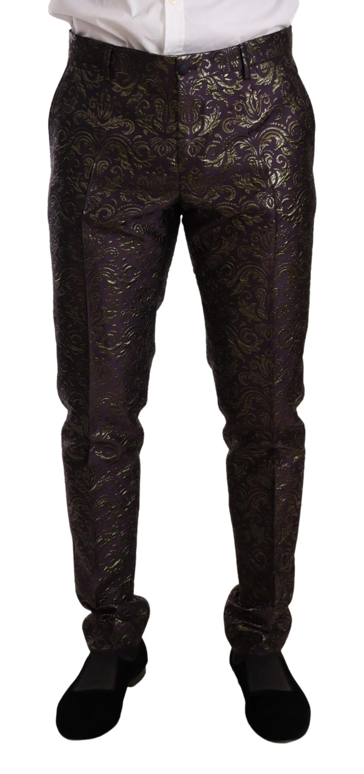 Dolce & Gabbana Men's Exquisite Purple Brocade Three Piece Suit