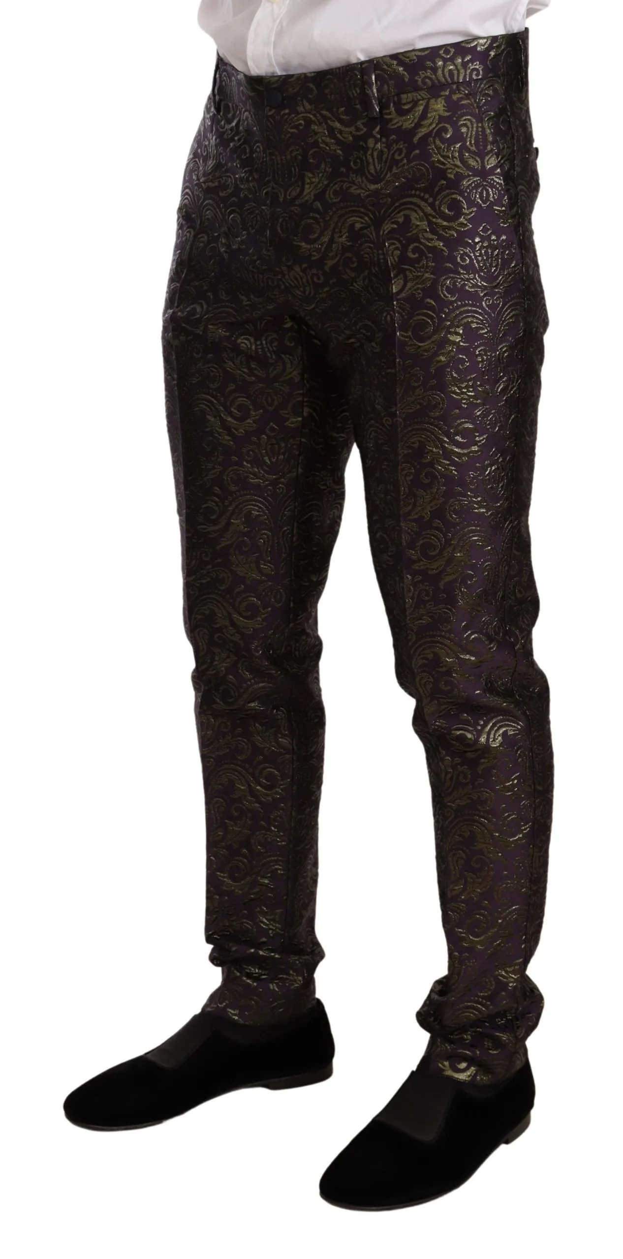 Dolce & Gabbana Men's Exquisite Purple Brocade Three Piece Suit