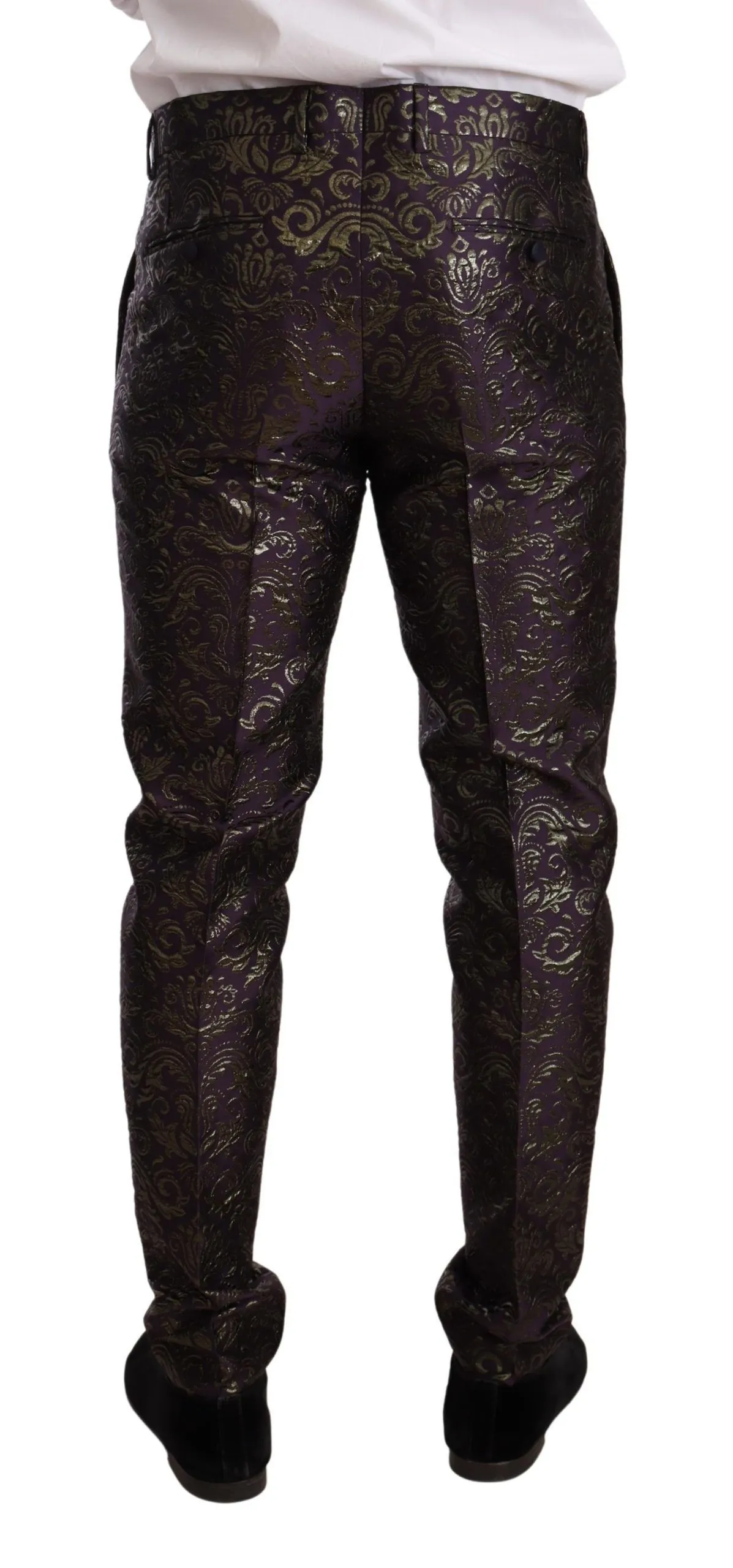 Dolce & Gabbana Men's Exquisite Purple Brocade Three Piece Suit