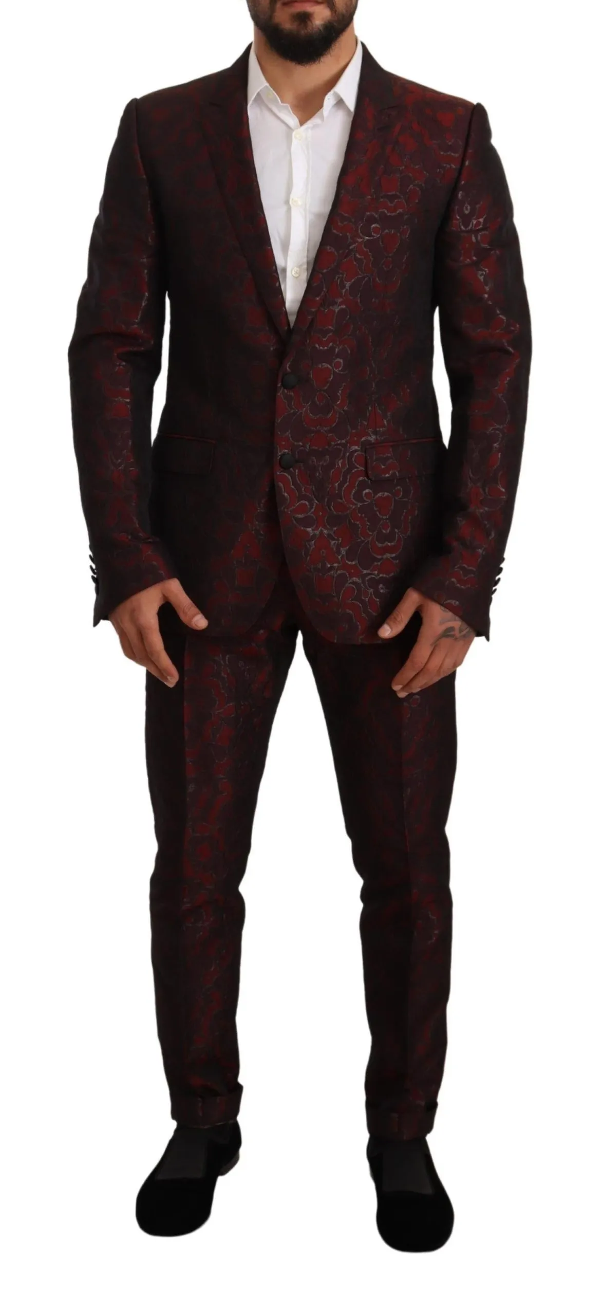 Dolce & Gabbana Men's Elegant Red Martini Three Piece Suit