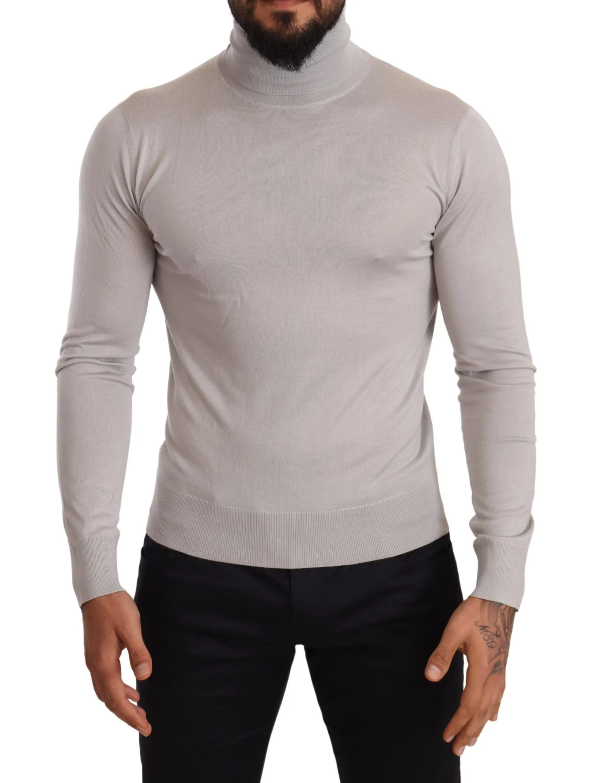 Dolce & Gabbana Men's Elegant Cashmere-Silk Blend Turtleneck