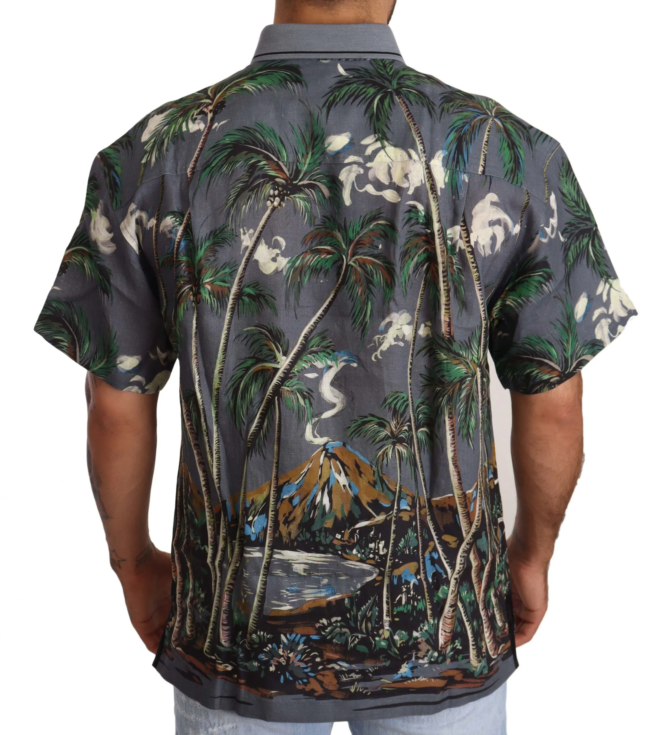 Dolce & Gabbana Men's Tropical Elegance Linen Silk Men's Shirt