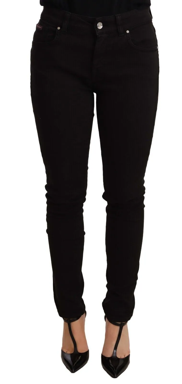 Dolce & Gabbana Women's Sleek Mid-Waist Black Skinny Jeans