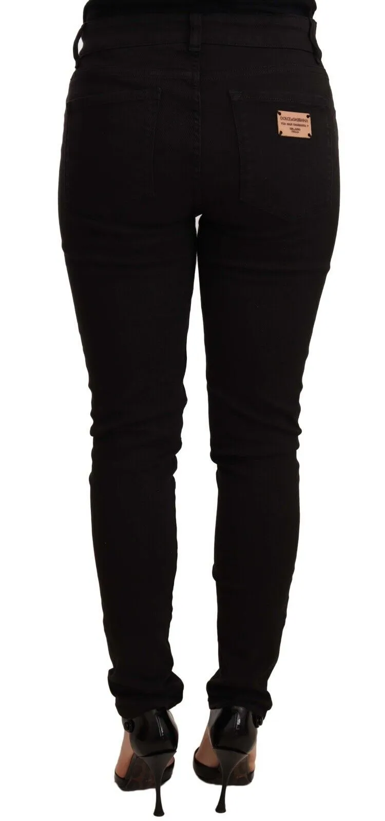 Dolce & Gabbana Women's Chic Black Mid-Waist Skinny Denim Jeans