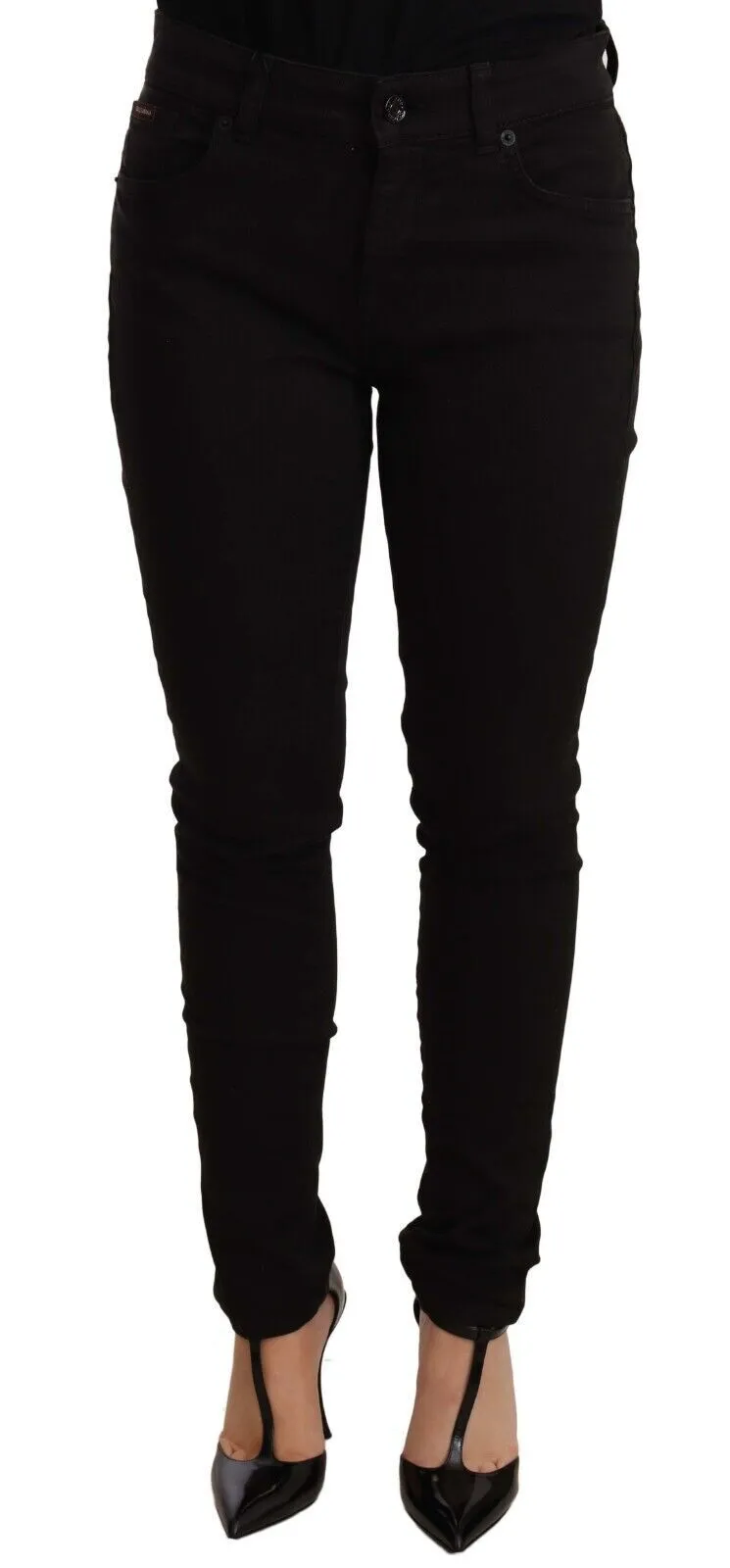 Dolce & Gabbana Women's Chic Black Mid-Waist Skinny Denim Jeans