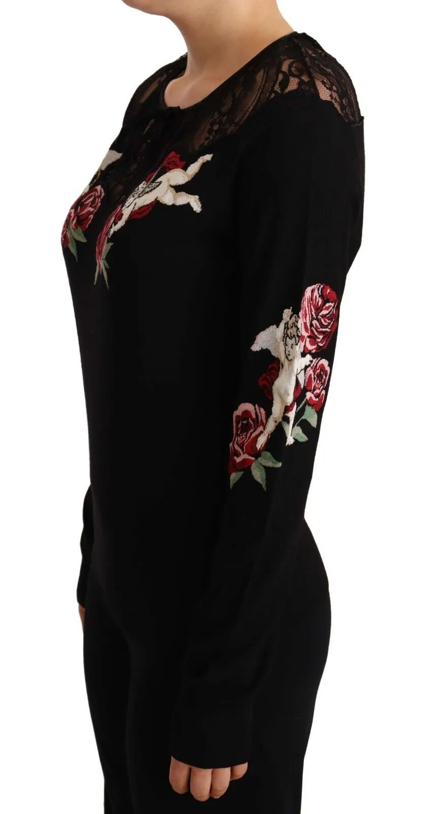 Dolce & Gabbana Women's Angelic Rose Embroidered Pullover Sweater