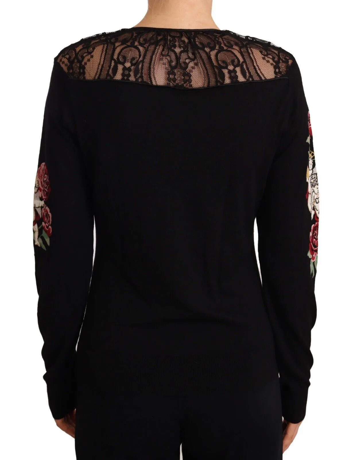 Dolce & Gabbana Women's Angelic Rose Embroidered Pullover Sweater