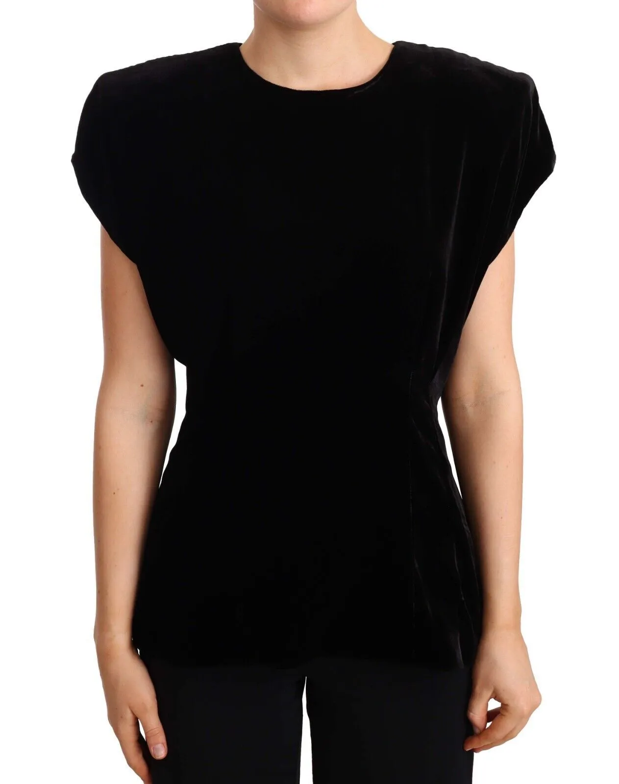Dolce & Gabbana Women's Exquisite Velvet Tank Top with Bold Shoulders