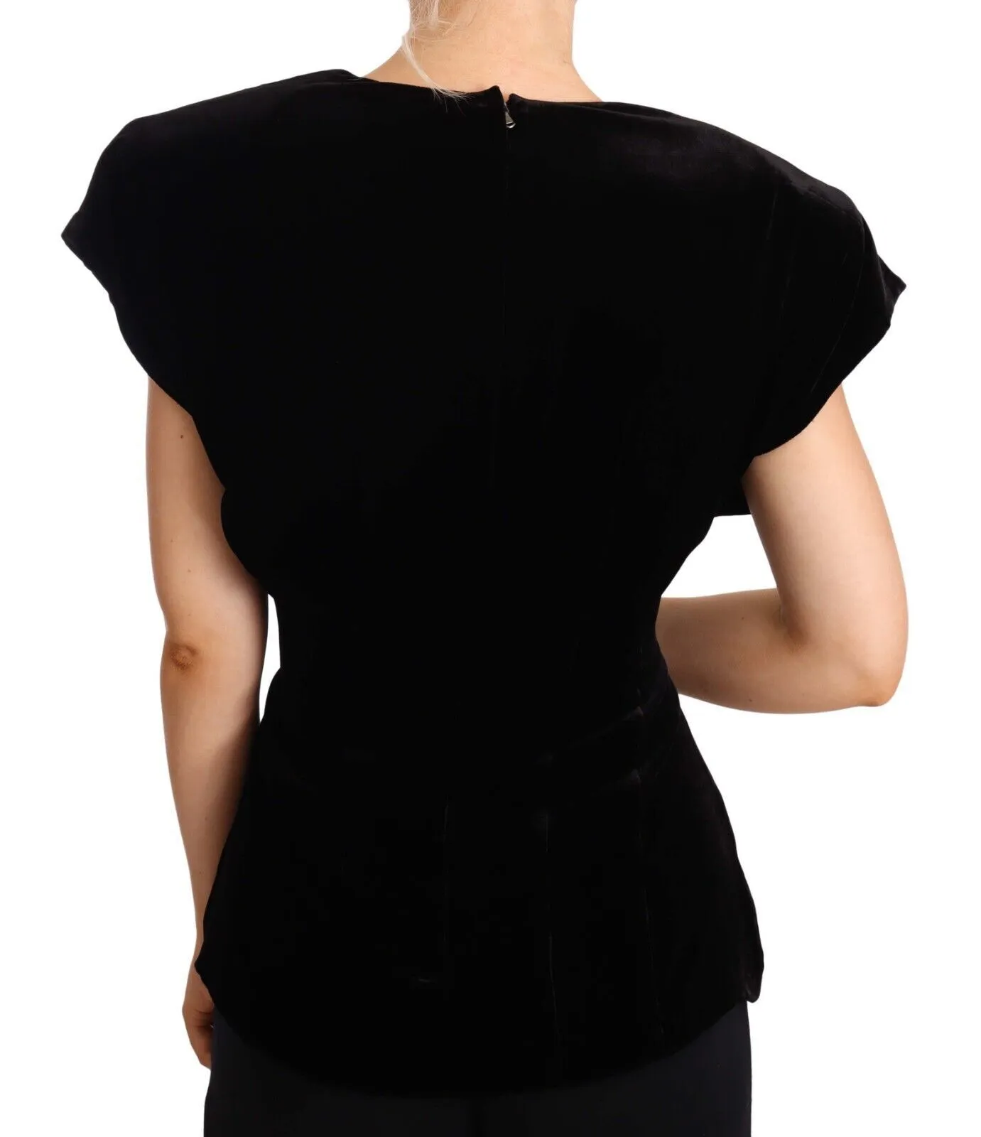 Dolce & Gabbana Women's Exquisite Velvet Tank Top with Bold Shoulders