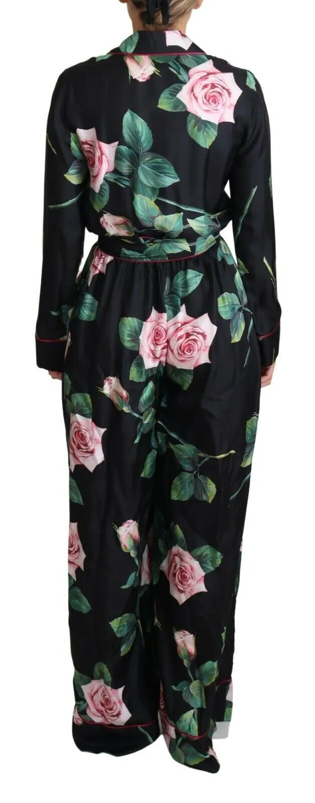 Dolce & Gabbana Women's Elegant Silk Jumpsuit with Rose Print