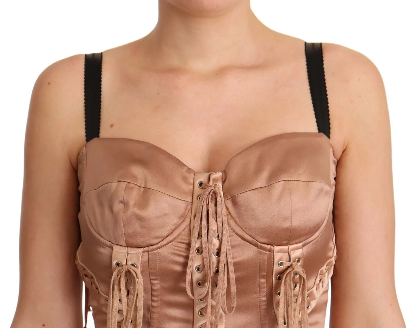 Dolce & Gabbana Women's Elegant Nude Corset Midi Dress