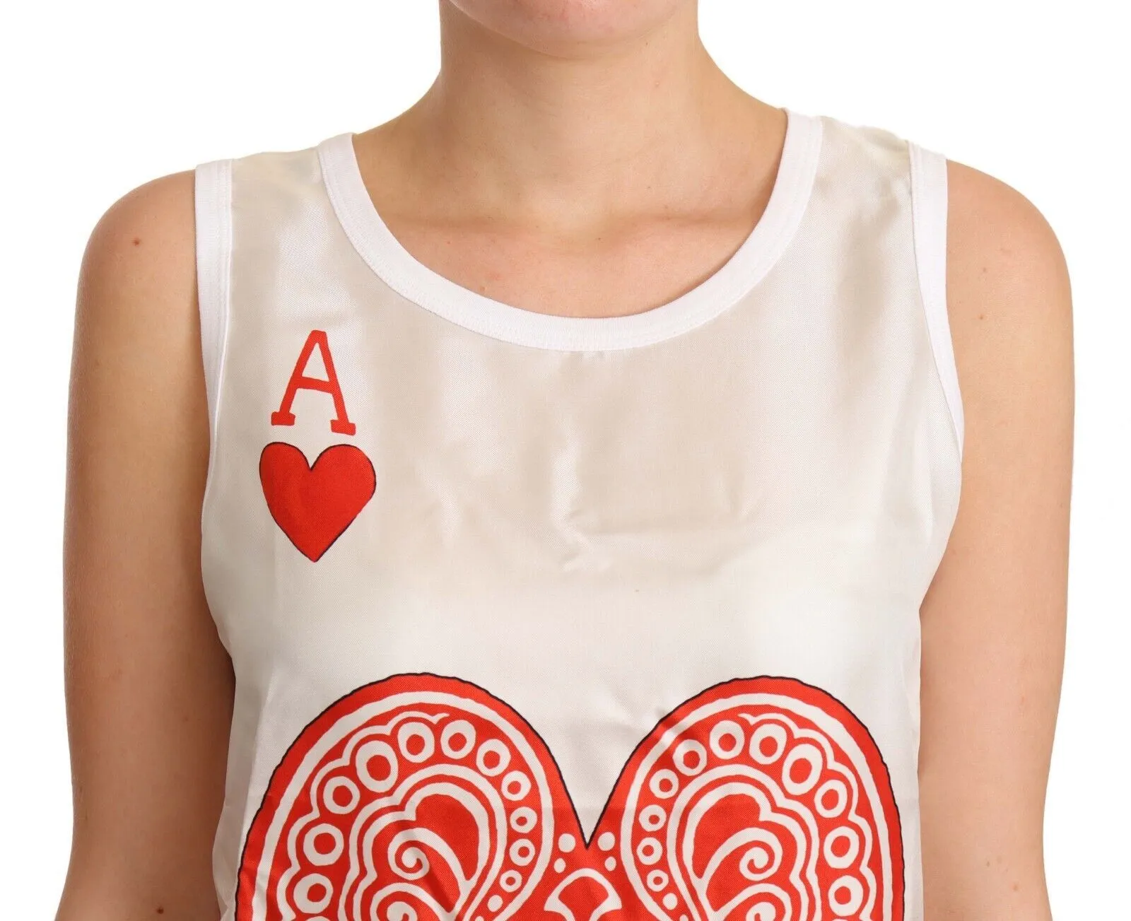 Dolce & Gabbana Women's Elegant Sleeveless Ace of Hearts Tank Top