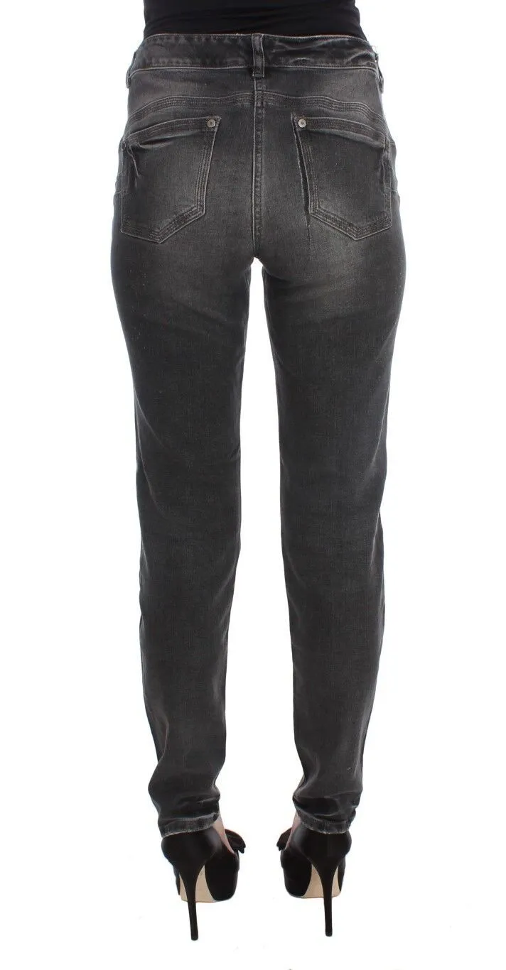 Ermanno Scervino Women's Elegant Gray Regular Fit Jeans