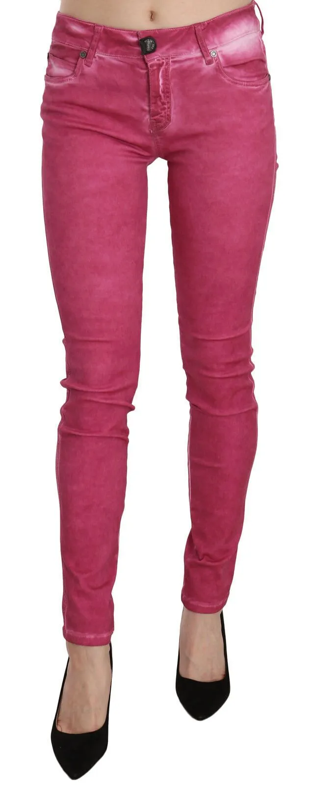 Dolce & Gabbana Women's Chic Pink Mid Waist Skinny Pants