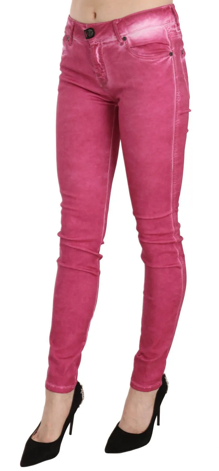 Dolce & Gabbana Women's Chic Pink Mid Waist Skinny Pants