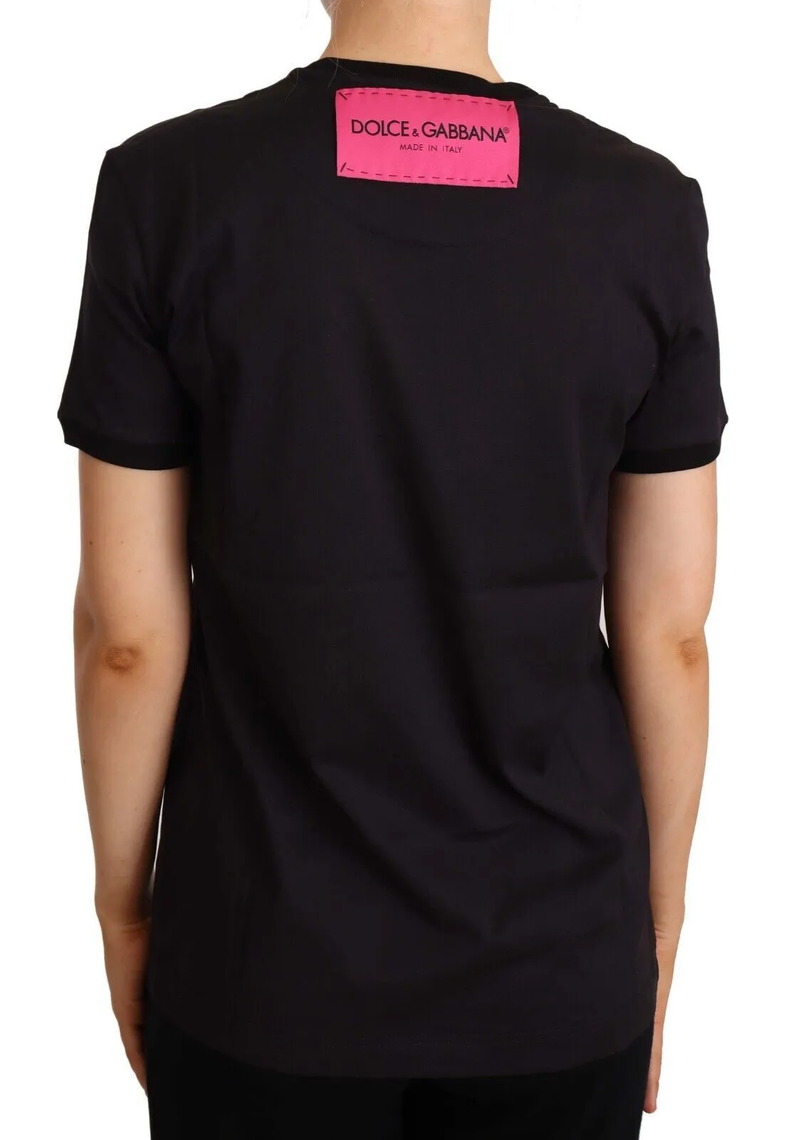 Dolce & Gabbana Women's Elegant Black Cotton Logo Tee
