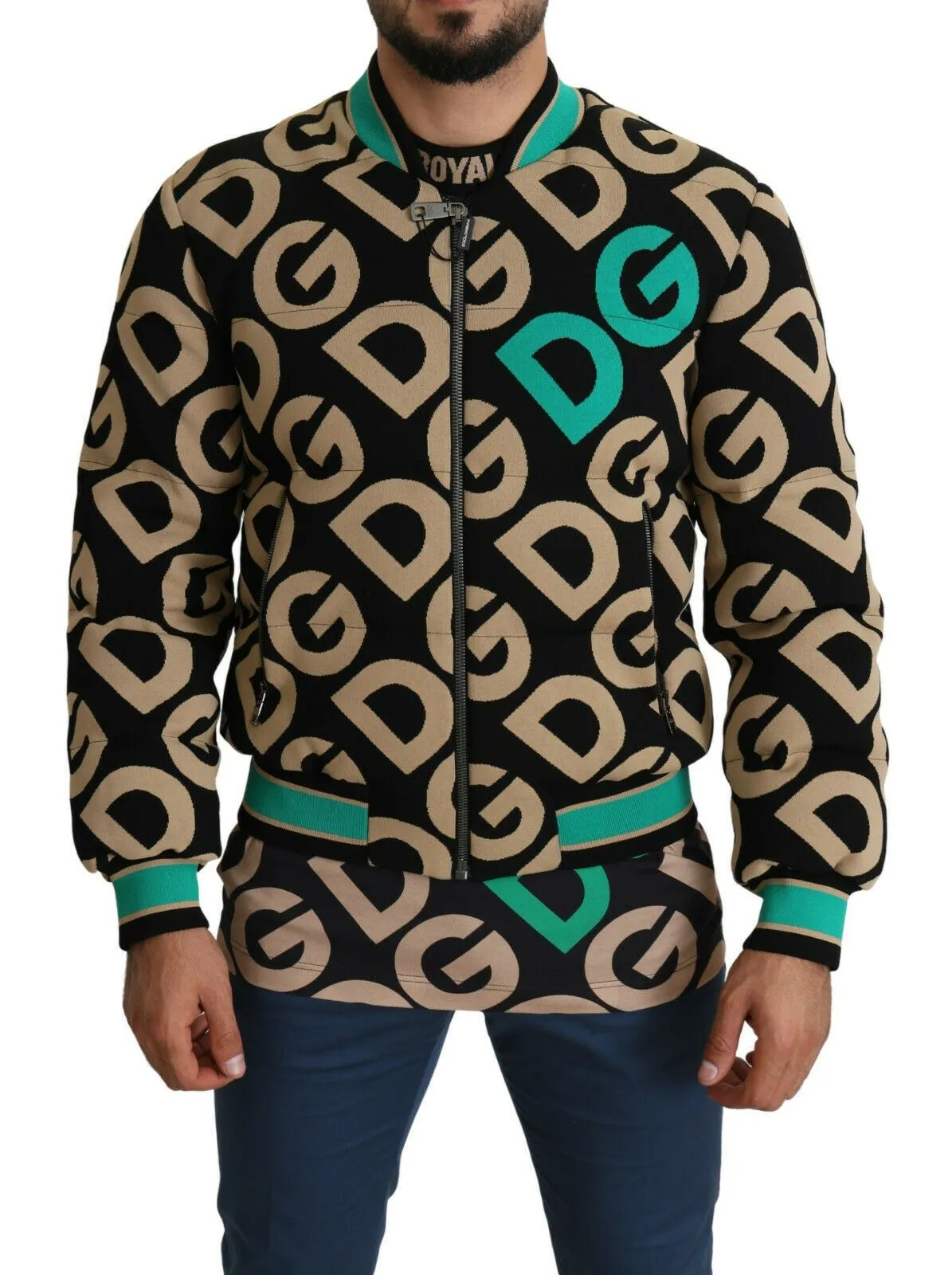 Dolce & Gabbana Men's Iconic Printed Bomber Jacket  Exquisite Design