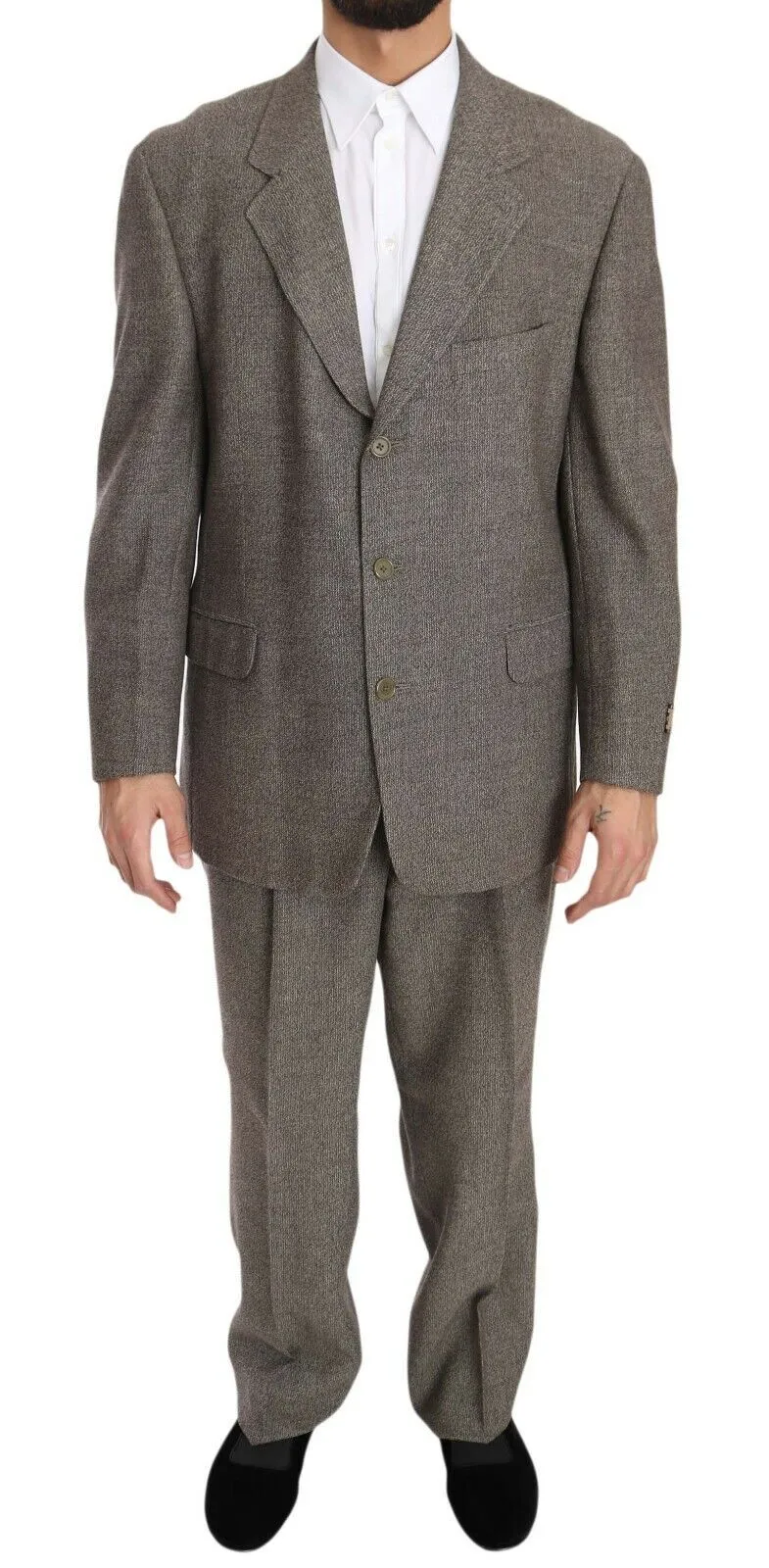 Fendi Men's Elegant Light Brown Wool Men's Suit