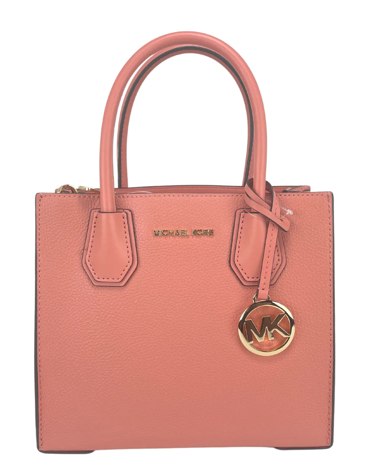 Michael Kors Women's Mercer Medium Sherbet Pebble Leather Messenger Crossbody Bag Purse